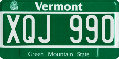 VT license plate XQJ990
