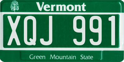 VT license plate XQJ991