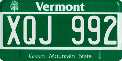 VT license plate XQJ992