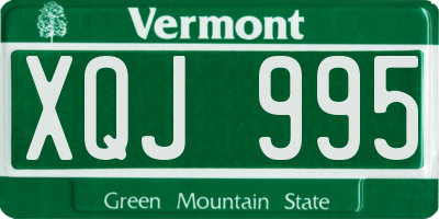 VT license plate XQJ995