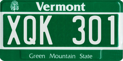 VT license plate XQK301
