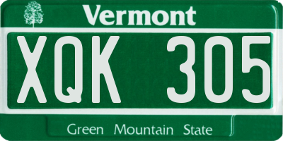 VT license plate XQK305