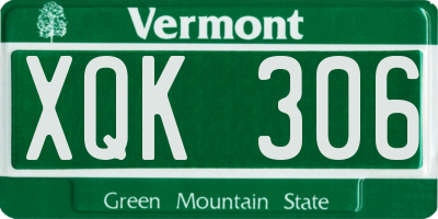 VT license plate XQK306