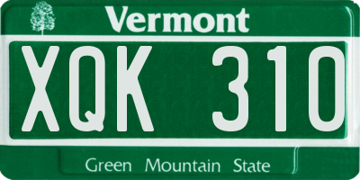 VT license plate XQK310