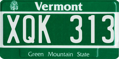 VT license plate XQK313