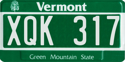 VT license plate XQK317