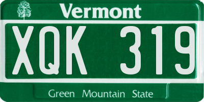 VT license plate XQK319