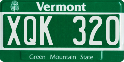 VT license plate XQK320