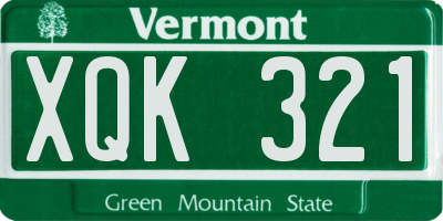 VT license plate XQK321