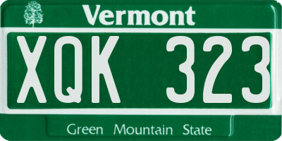 VT license plate XQK323