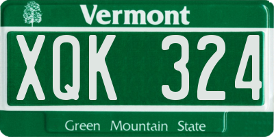 VT license plate XQK324