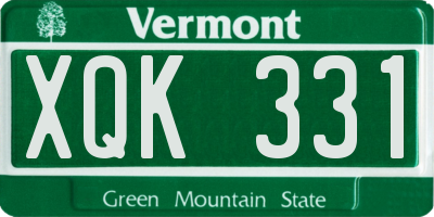 VT license plate XQK331