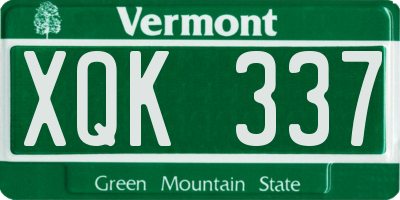 VT license plate XQK337