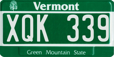 VT license plate XQK339