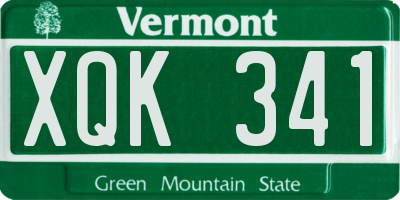 VT license plate XQK341