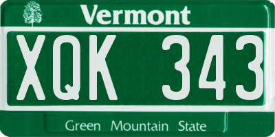 VT license plate XQK343