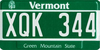 VT license plate XQK344