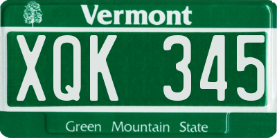 VT license plate XQK345