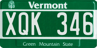 VT license plate XQK346