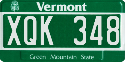 VT license plate XQK348
