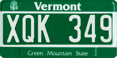 VT license plate XQK349