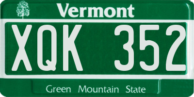 VT license plate XQK352
