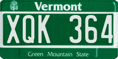 VT license plate XQK364