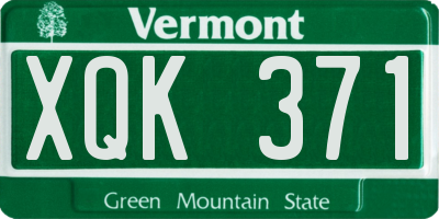 VT license plate XQK371