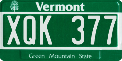 VT license plate XQK377