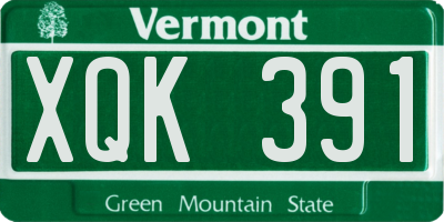 VT license plate XQK391
