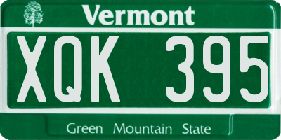 VT license plate XQK395