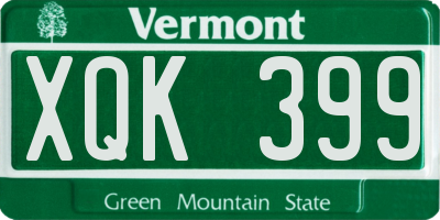 VT license plate XQK399