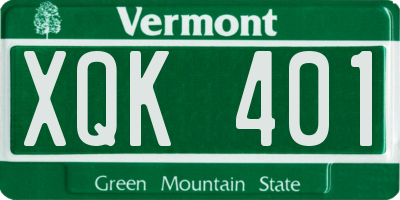 VT license plate XQK401