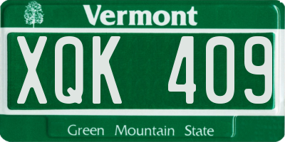 VT license plate XQK409