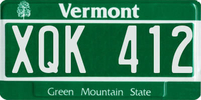 VT license plate XQK412