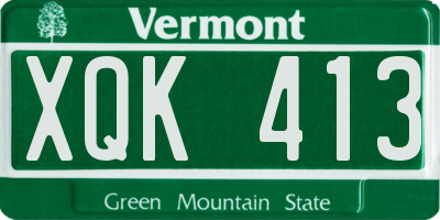 VT license plate XQK413