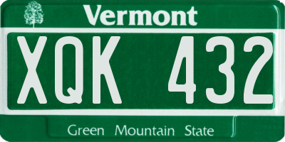 VT license plate XQK432