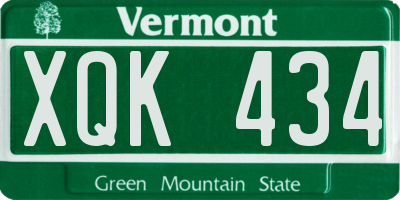 VT license plate XQK434