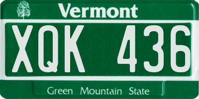 VT license plate XQK436