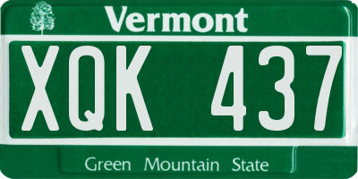 VT license plate XQK437
