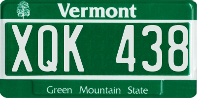 VT license plate XQK438