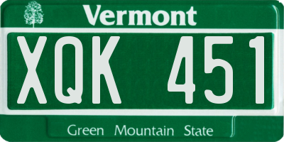 VT license plate XQK451
