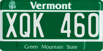 VT license plate XQK460