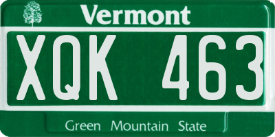 VT license plate XQK463