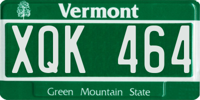 VT license plate XQK464