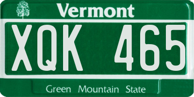 VT license plate XQK465