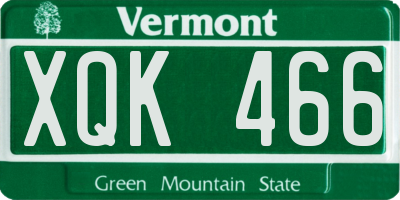 VT license plate XQK466