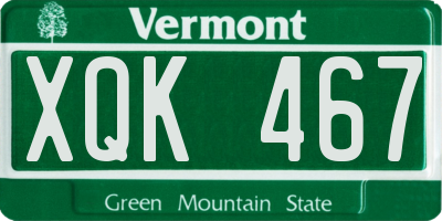 VT license plate XQK467