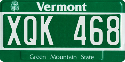 VT license plate XQK468