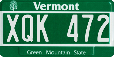 VT license plate XQK472
